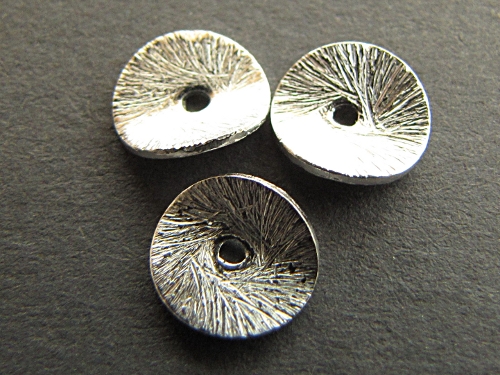 Scheibe, gebogen, gebrstet, Silber 925/-, 8mm
